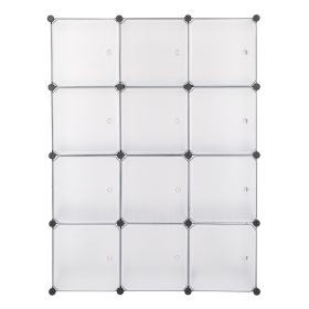 12-Cube Storage Shelf Cube Shelving Bookcase Bookshelf Organizing Closet Toy Organizer Cabinet White Color YF