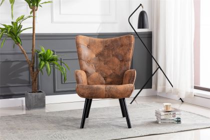 COOLMORE Accent chair Living Room/Bed Room; Modern Leisure Chair Coffee color Microfiber fabric