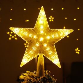 Led Pentagram Light Atmosphere Decoration Christmas (Option: Warm Color Large-European Standard Round Plug)